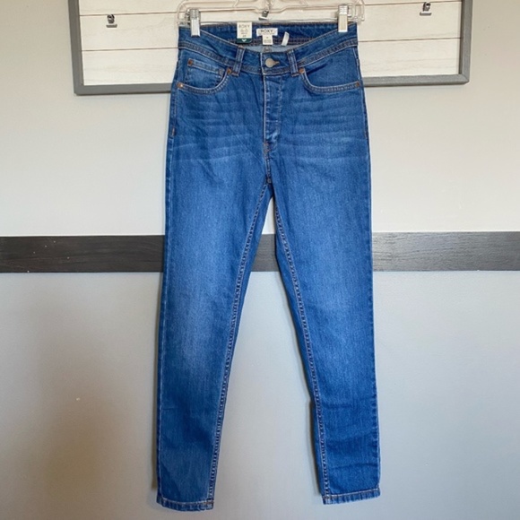 Roxy Denim - ROXY mid rise skinny denim jeans size 25 button down